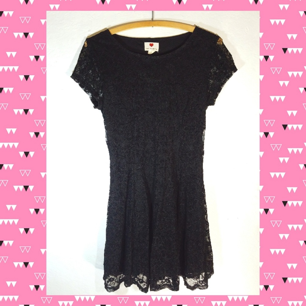 One Clothing Women's Size S Black Lace Dress